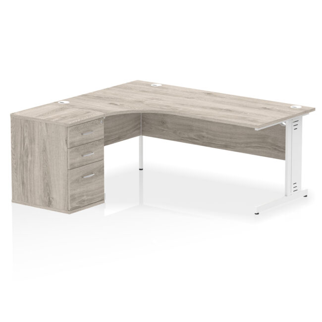 Impulse 1800mm Cable Managed Left Crescent Desk Workstation - Image 9