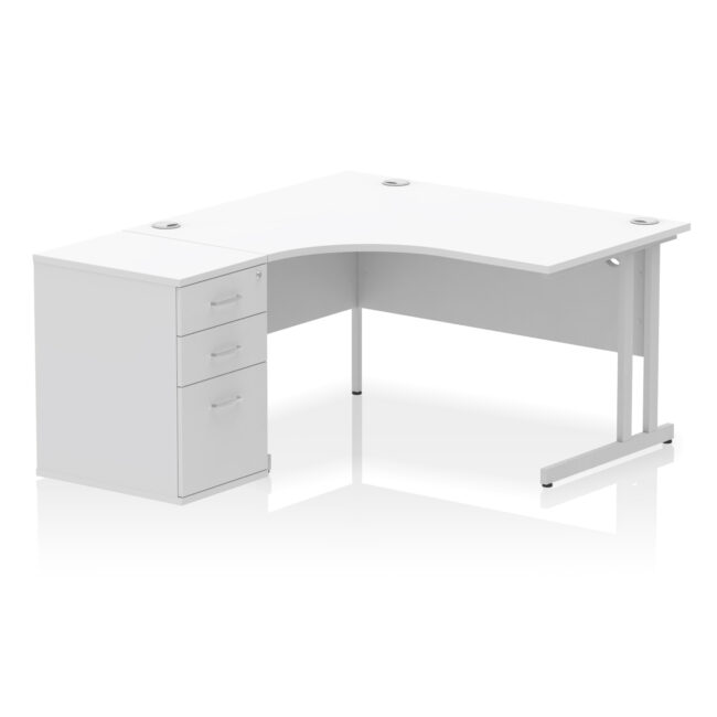 Impulse 1400mm Cantilever Left Crescent Desk Workstation - Image 31