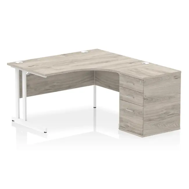 Impulse 1400mm Cantilever Right Crescent Desk Workstation - Image 8