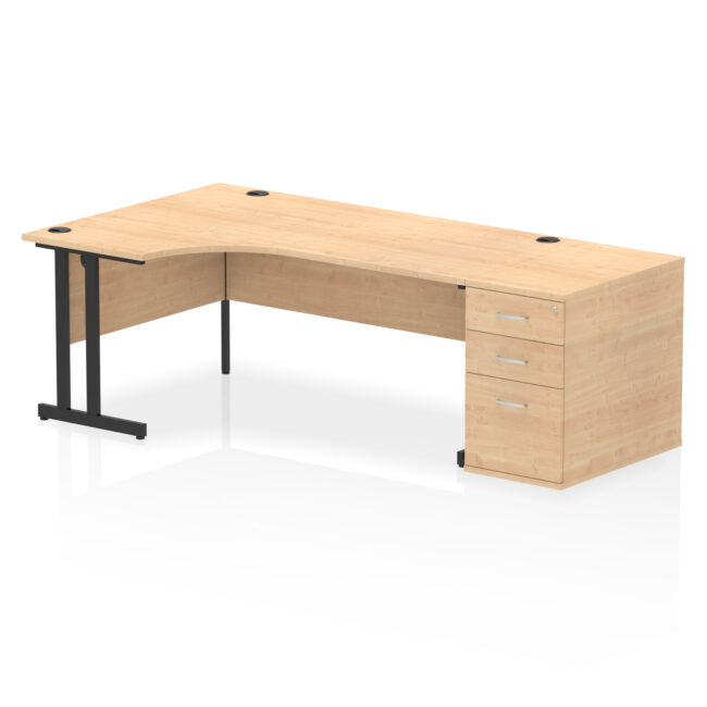 Impulse 1800mm Cantilever Left Crescent Desk Workstation - Image 16