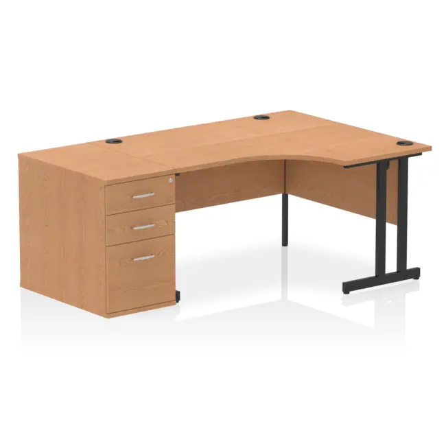 Impulse 1400mm Cantilever Right Crescent Desk Workstation - Image 24