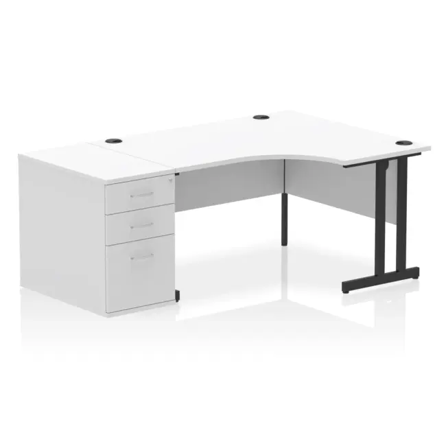 Impulse 1400mm Cantilever Right Crescent Desk Workstation - Image 36