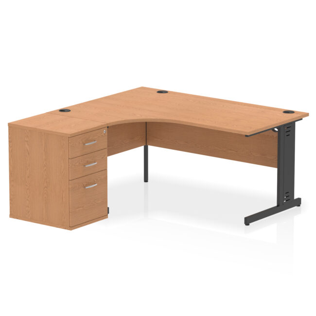 Impulse 1600mm Cable Managed Left Crescent Desk Workstation - Image 20