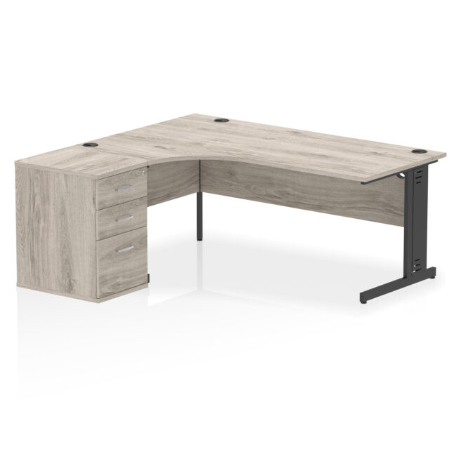 Impulse 1800mm Cable Managed Left Crescent Desk Workstation - Image 7