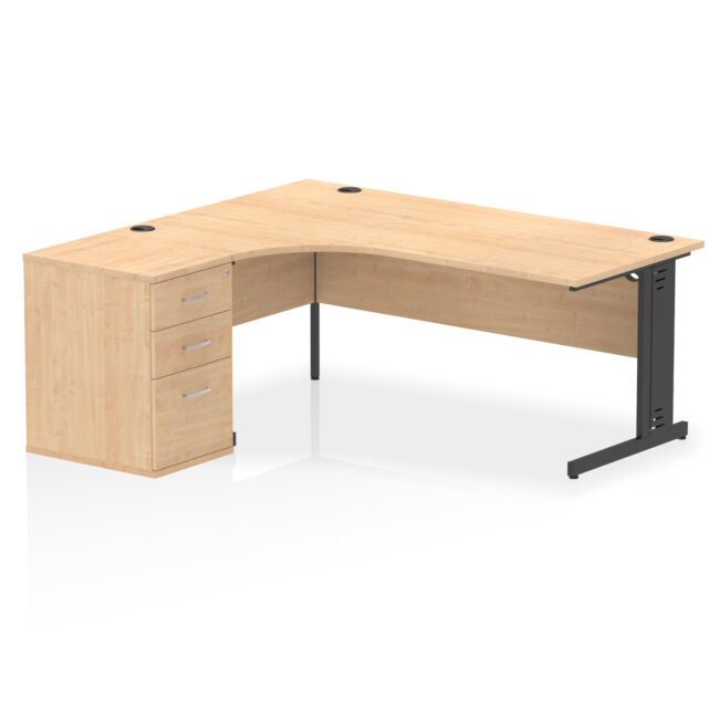 Impulse 1800mm Cable Managed Left Crescent Desk Workstation - Image 13