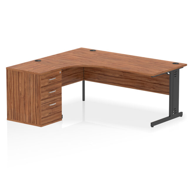Impulse 1800mm Cable Managed Left Crescent Desk Workstation - Image 25