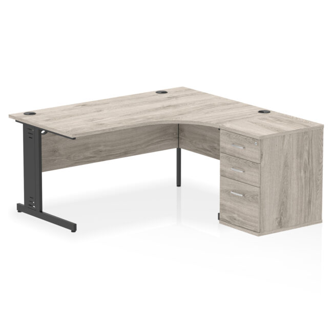 Impulse 1600mm Cable Managed Right Crescent Desk Workstation - Image 7