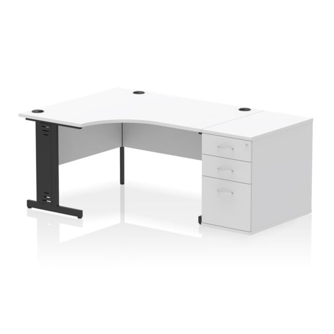 Impulse 1400mm Cable Managed Left Crescent Desk Workstation - Image 12