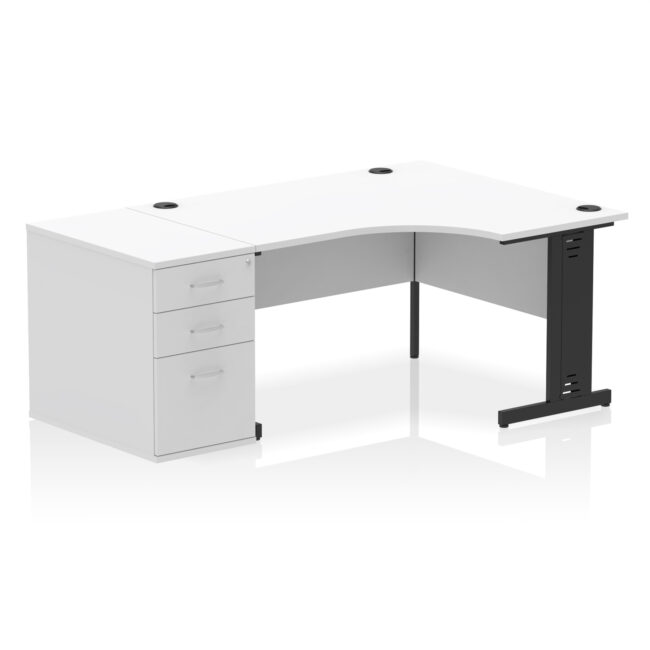 Impulse 1400mm Cable Managed Right Crescent Desk Workstation - Image 12