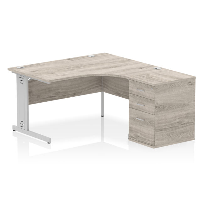 Impulse 1400mm Cable Managed Right Crescent Desk Workstation - Image 13