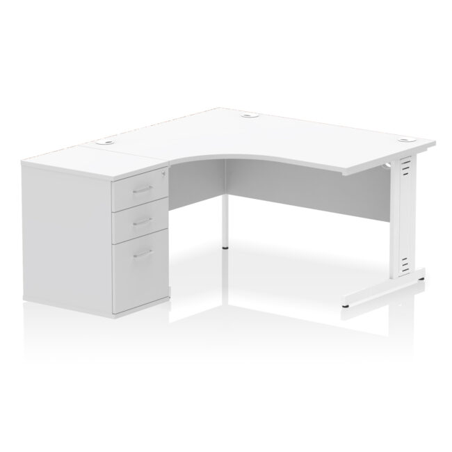 Impulse 1400mm Cable Managed Left Crescent Desk Workstation - Image 25