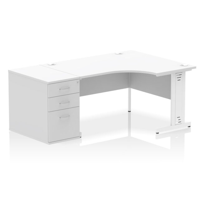 Impulse 1400mm Cable Managed Right Crescent Desk Workstation - Image 18