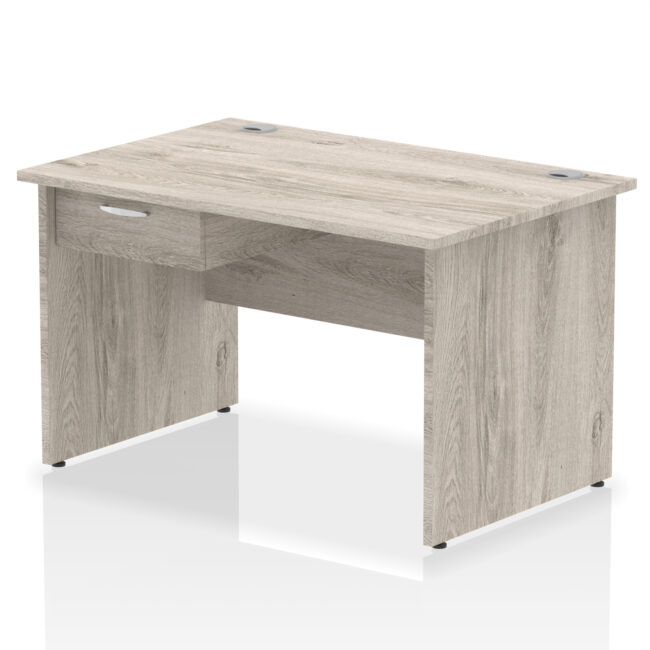 Impulse Panel End Straight Desk Frame With Single One Drawer Fixed Pedestal - Image 3
