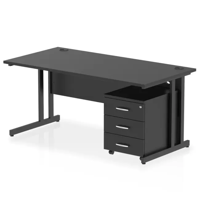 Impulse 1600mm Cantilever Straight Desk With Mobile Pedestal - Image 33