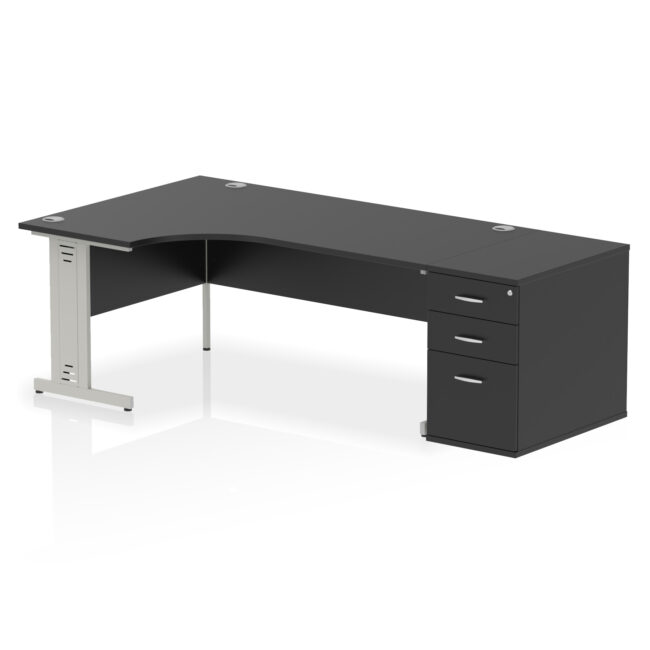 Impulse 1800mm Cable Managed Left Crescent Desk Workstation - Image 41