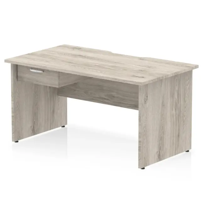 Impulse Scalloped Edge Panel End Straight Desk Frame With Single One Drawer Fixed Pedestal - Image 11