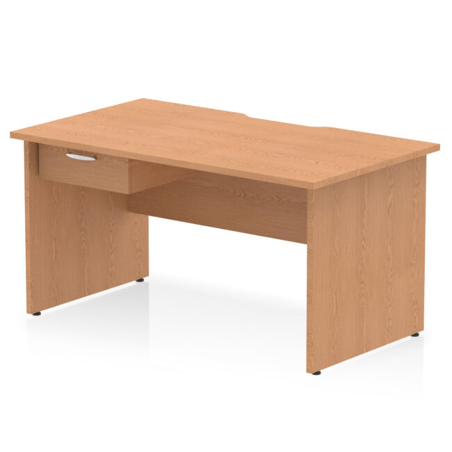 Impulse Scalloped Edge Panel End Straight Desk Frame With Single One Drawer Fixed Pedestal - Image 13