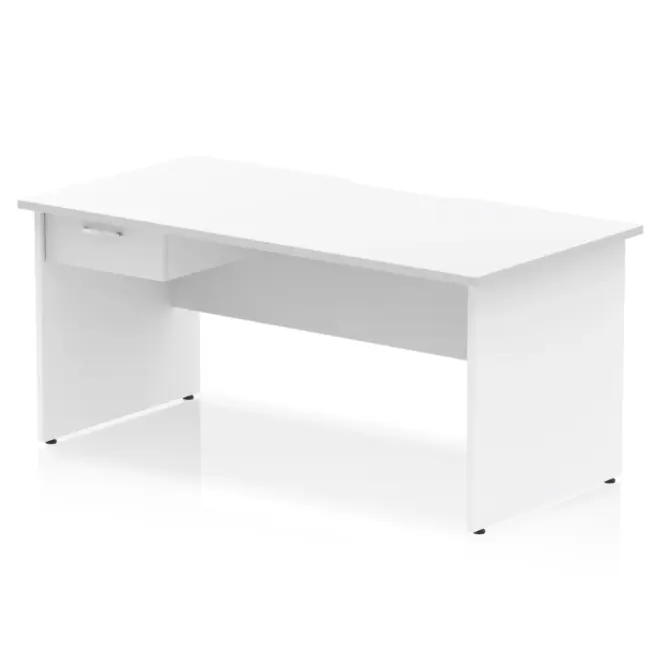 Impulse Scalloped Edge Panel End Straight Desk Frame With Single One Drawer Fixed Pedestal - Image 20
