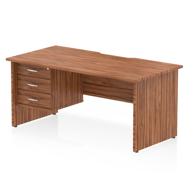Impulse Scalloped Edge 1600mm Panel End Straight Desk With Single Fixed Pedestal - Image 18