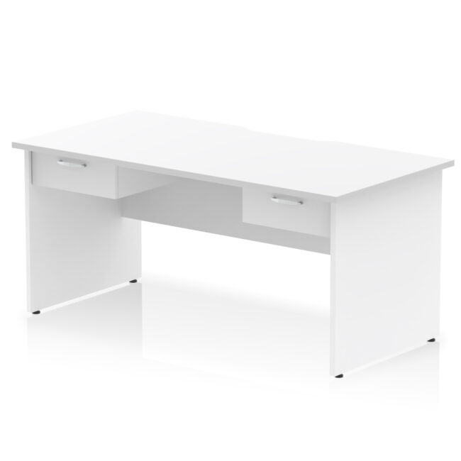 Impulse Scalloped Edge Panel End Straight Desk Frame With Two One Drawer Fixed Pedestals - Image 7