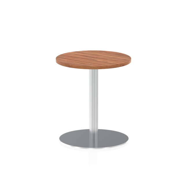 Italia Round Poseur Table Silver Leg - Image 2