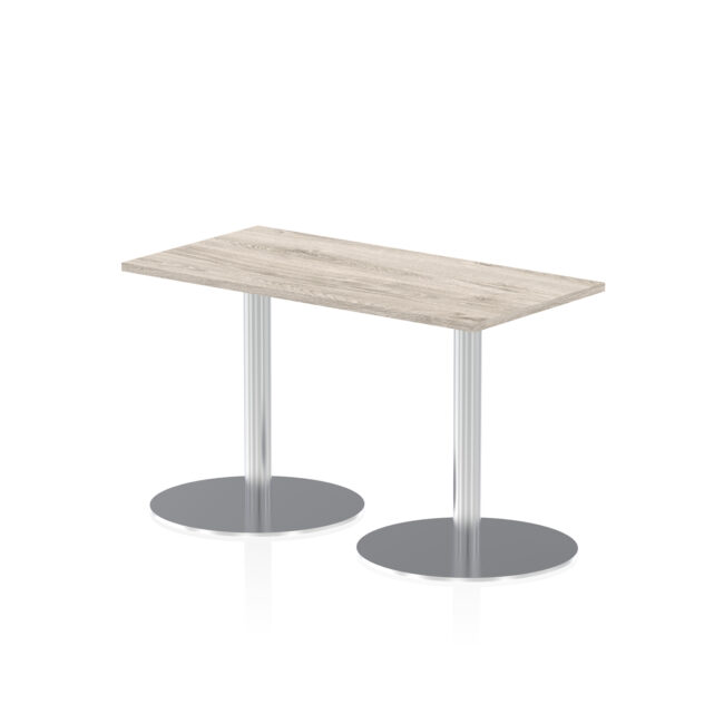 Italia Slimline Rectangular Poseur Table Silver Leg - Image 6