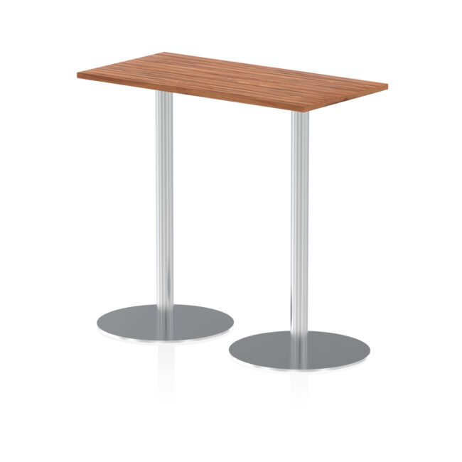Italia Slimline Rectangular Poseur Table Silver Leg - Image 8