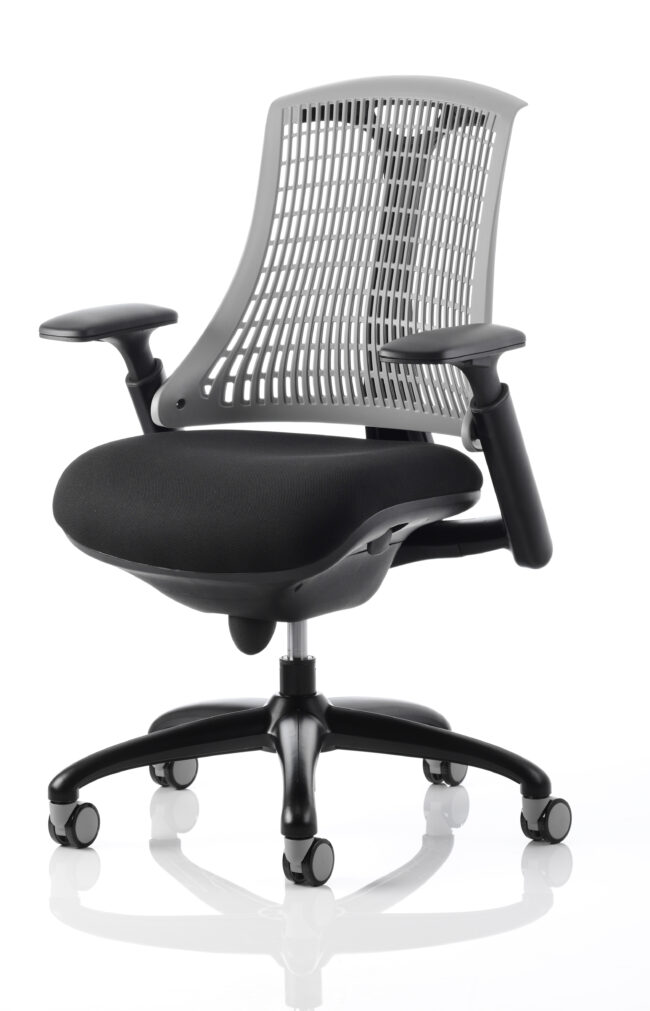 Flex Medium Back Black Frame Task Operator Office Chair with Arms - Image 45