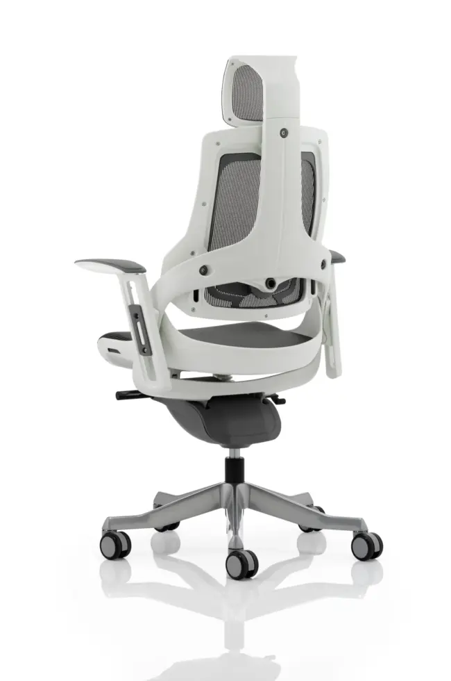 Zure High Back White Shell Executive Office Chair with Arms - Image 34