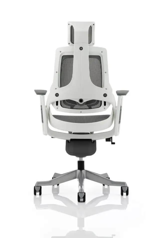 Zure High Back White Shell Executive Office Chair with Arms - Image 35