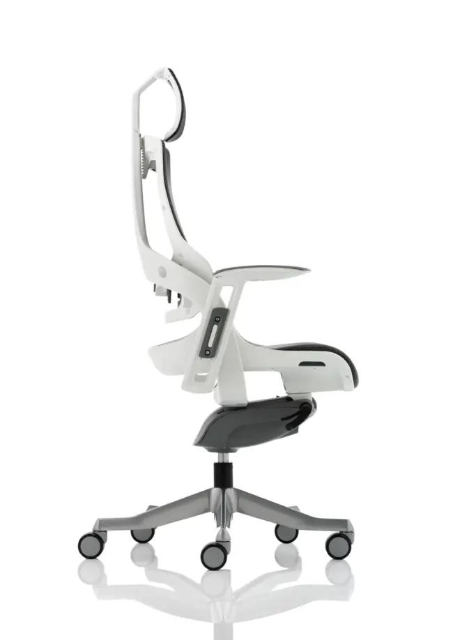 Zure High Back White Shell Executive Office Chair with Arms - Image 36