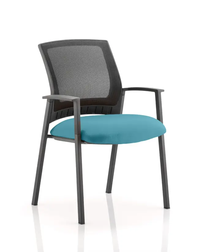 Metro Medium Mesh Back Stacking Visitor Chair with Arms - Image 11