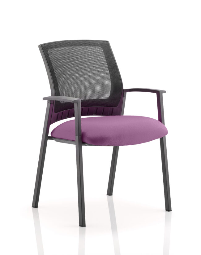 Metro Medium Mesh Back Stacking Visitor Chair with Arms - Image 12