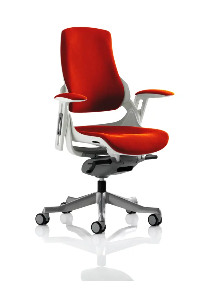 Zure High Back White Shell Executive Office Chair with Arms - Image 53