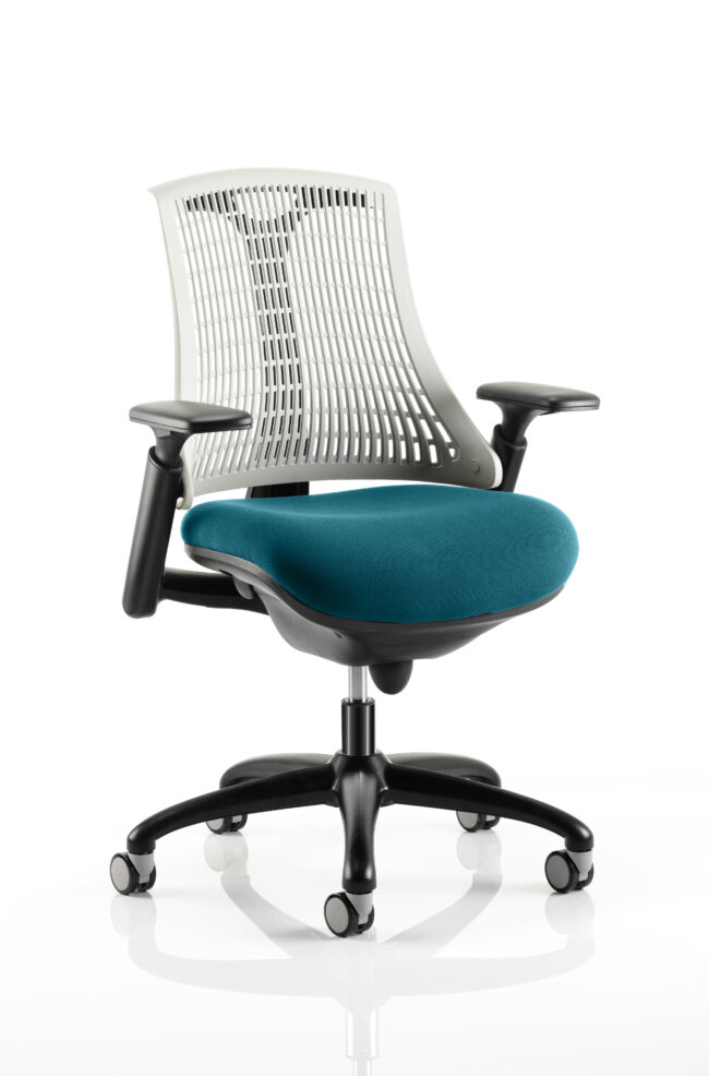 Flex Medium Back Black Frame Task Operator Office Chair with Arms - Image 30