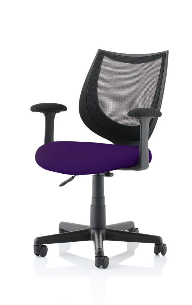 Camden Medium Back Black Mesh Task Operator Office Chair With Arms - Image 14
