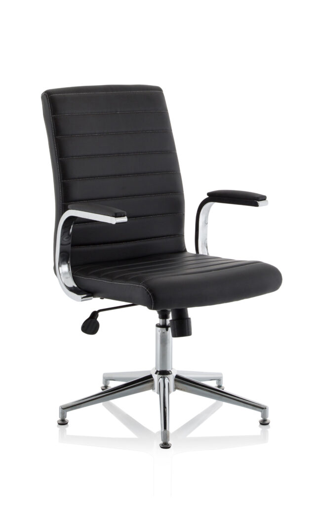 Ezra Medium Back Leather Executive Office Chair with Arms - Image 34