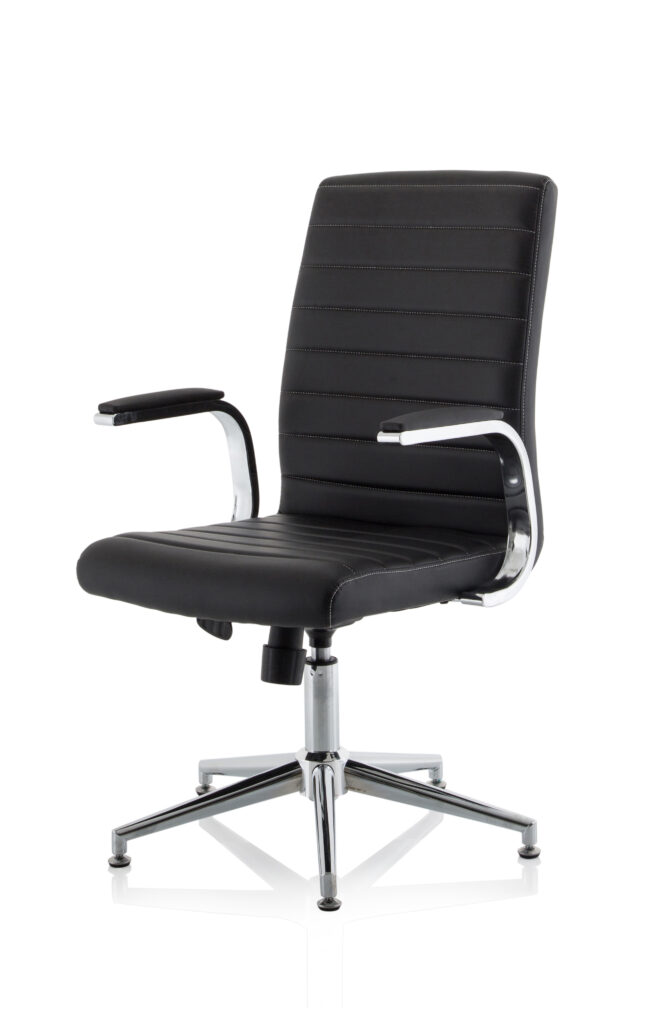 Ezra Medium Back Leather Executive Office Chair with Arms - Image 36