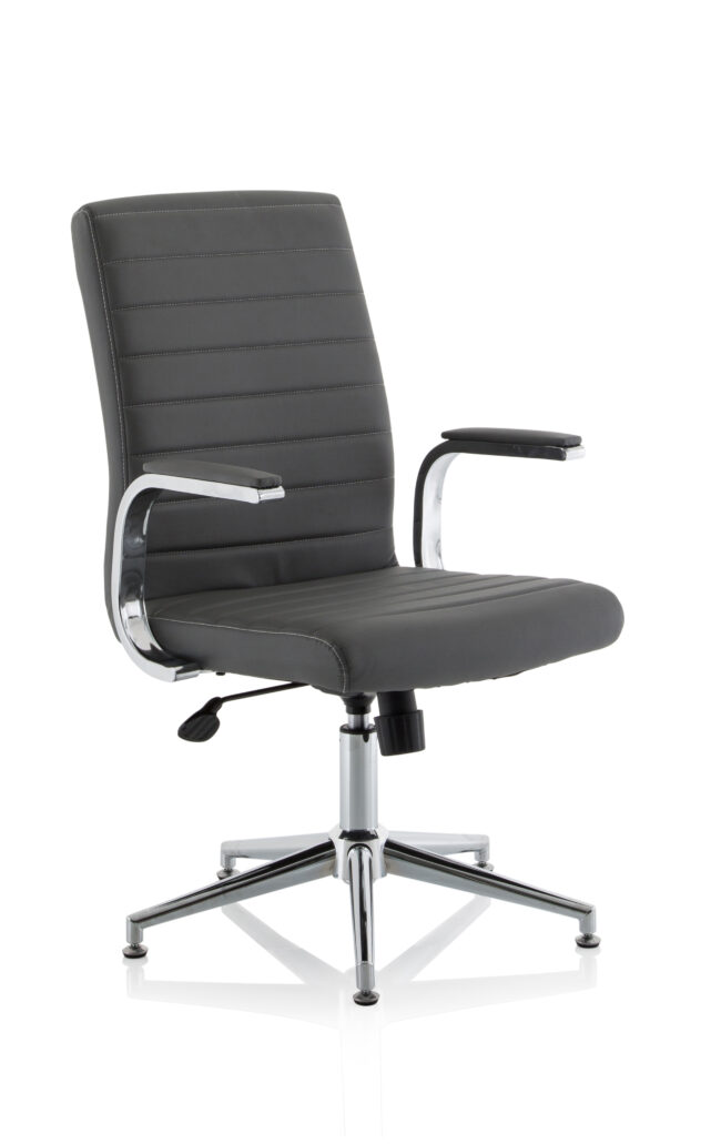 Ezra Medium Back Leather Executive Office Chair with Arms - Image 44
