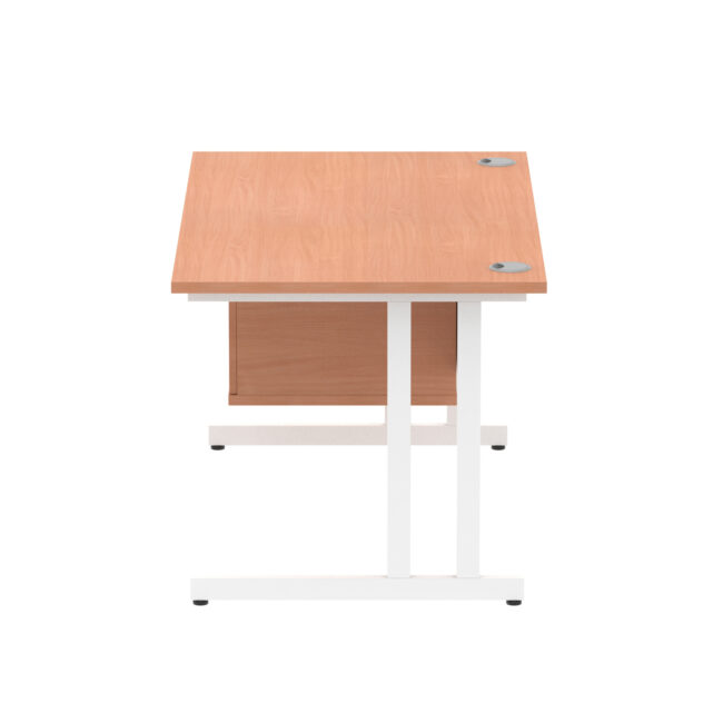 Impulse 1400mm Cantilever Straight Desk With Single Fixed Pedestal - Image 8
