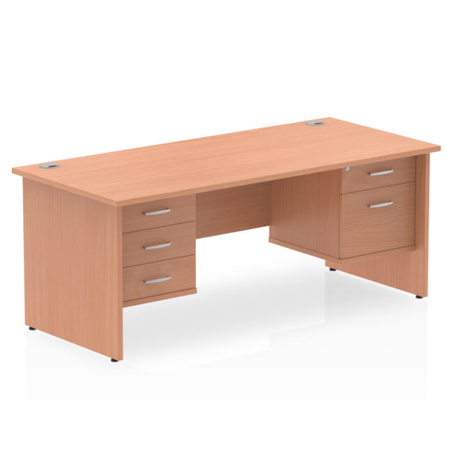 Impulse 1600mm Panel End Straight Desk With Two Fixed Pedestal - Image 3