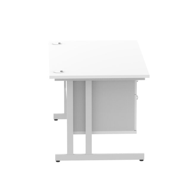 Impulse 1400mm Cantilever Straight Desk With Single Fixed Pedestal - Image 112