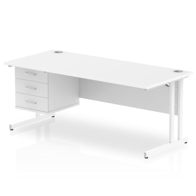 Impulse 1800mm Cantilever Straight Desk With Single Fixed Pedestal - Image 21