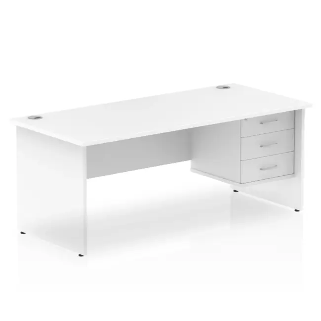 Impulse 1800mm Panel End Straigh Desk With Single Fixed Pedestal - Image 30