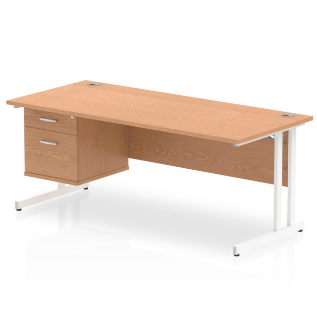 Impulse 1800mm Cantilever Straight Desk With Single Fixed Pedestal - Image 11