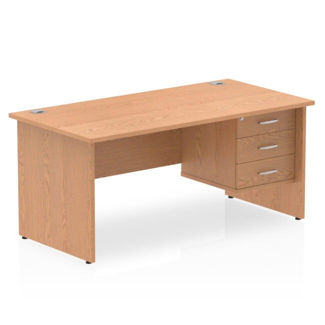 Impulse 1600mm Panel End Straight Desk With Single Fixed Pedestal - Image 18