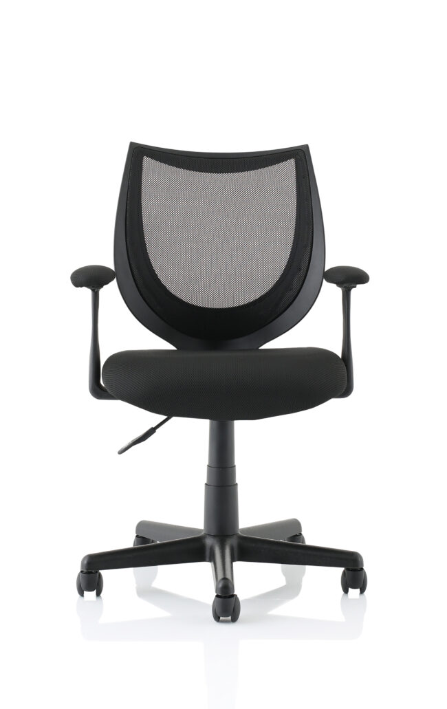 Camden Medium Back Black Mesh Task Operator Office Chair With Arms - Image 2