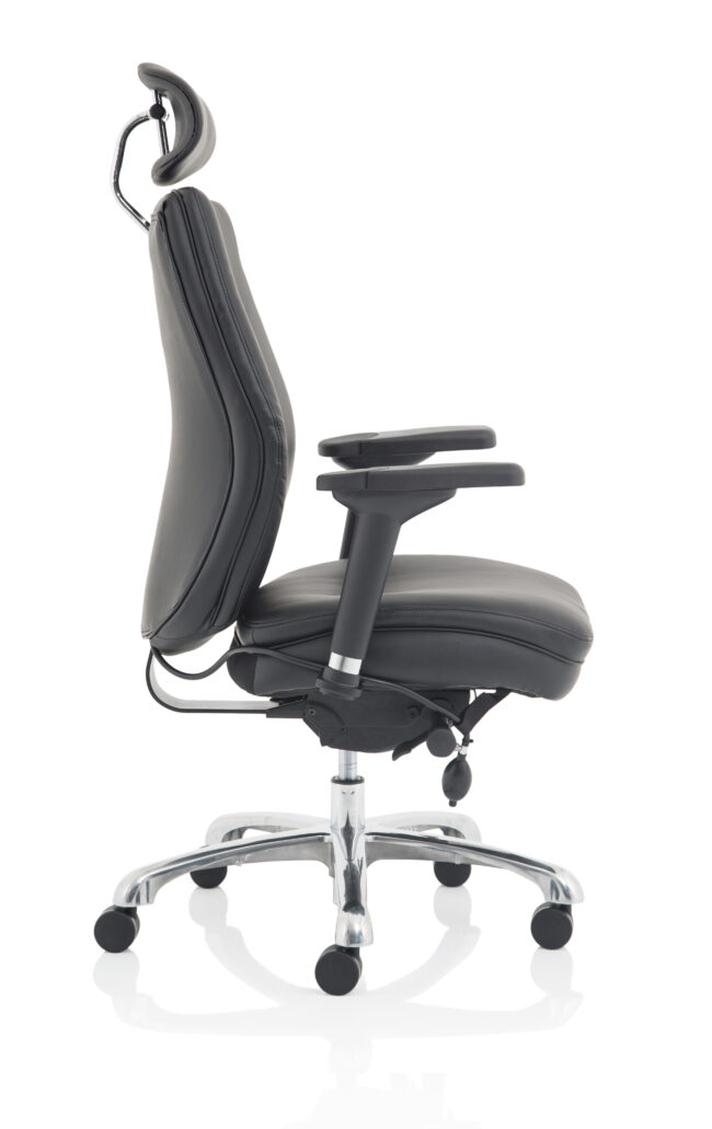 Domino High Back Black Ergonomic Posture Chair with Arms and Headrest - Image 8