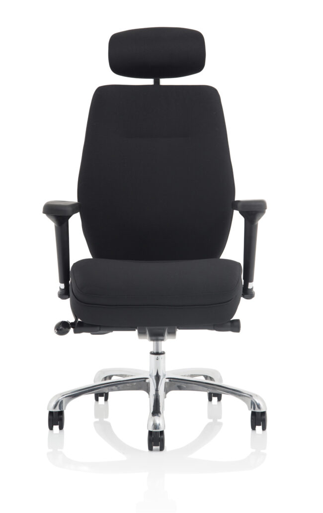 Domino High Back Black Ergonomic Posture Chair with Arms and Headrest - Image 10
