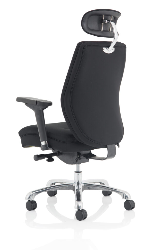 Domino High Back Black Ergonomic Posture Chair with Arms and Headrest - Image 13